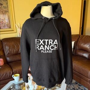 Classic Black Pullover Cotton Hoodie “Extra Ranch Please” Lane Seven